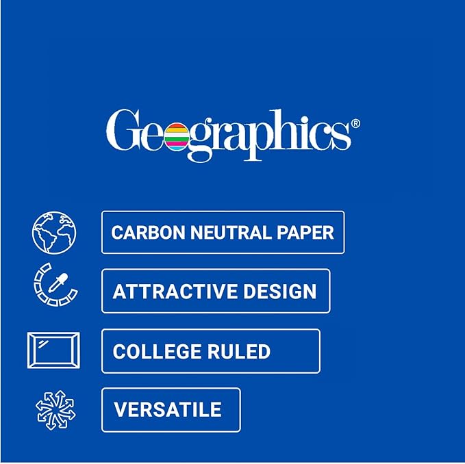 Geographics Eco Journal 5.4" x 8.25", Tree-Free Spiral Notebook with 70 gsm Sugar Cane Paper, Daily Nature Journal with Double-Wire Binding & Elastic Band, 80 Sheets, Cactus