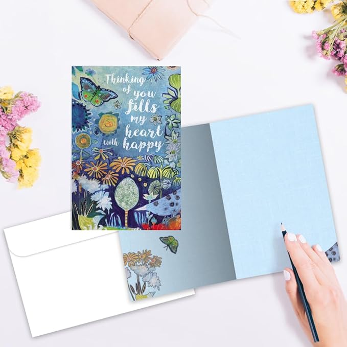 Tree-Free Greetings - All Occasion Cards - Artful Designs - 12 Cards + White Envelopes - Made in USA - 100% Recycled Paper - 4 x 6 - Fills My Heart (FS54548)