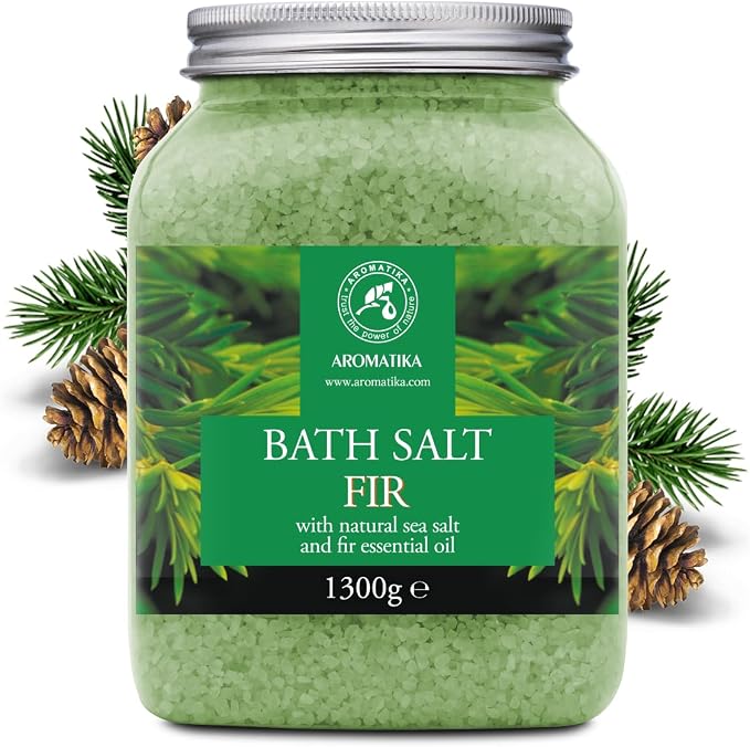 Fir Bath Salt with Natural Fir Essential Oil 46 Ounces - Natural Bath Sea Salt - Coniferous Salts - Best for Bath - Relaxing - Body Care - Beauty - Aromatherapy