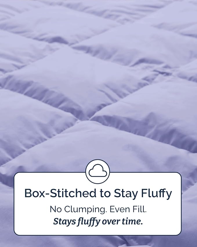 Twin Size, Lavender Alternative Down Comforter - Warm, Lightweight & Breathable Hotel Quality Bedding Set for Men, Women, Kids & Teens - All Season Oversized Cooling Microfiber Duvet Insert Comforter