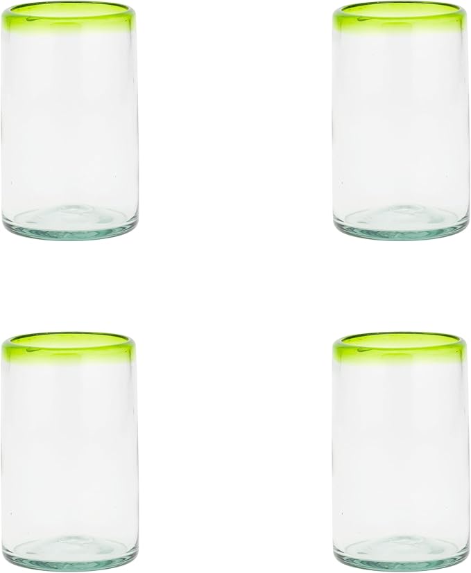 10 Strawberry Street Lime Rim Mexican Glassware, Hiball, Set of 4