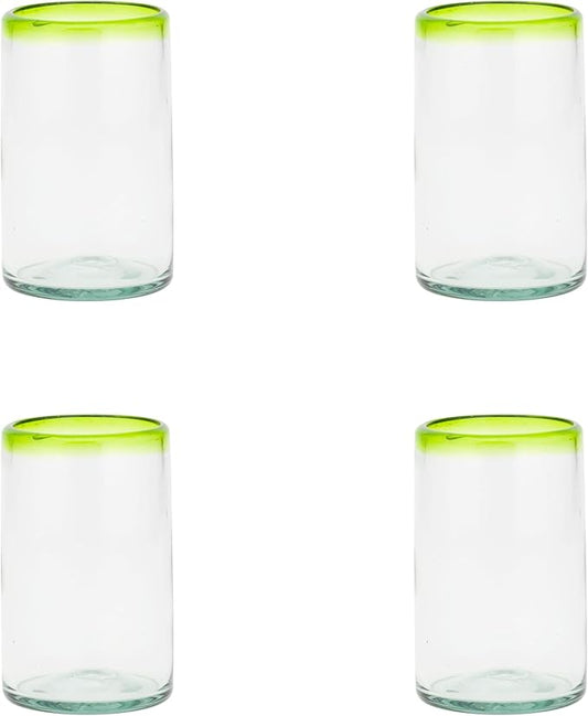 10 Strawberry Street Lime Rim Mexican Glassware, Hiball, Set of 4