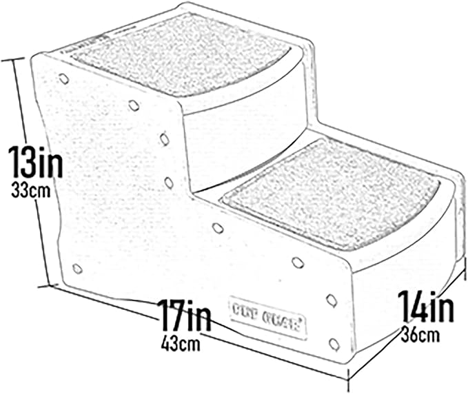 Pet Gear Easy Step II Pet Stairs, Wheat, 2 Step | For Cats/Dogs up to 75 Pounds, Portable, Removable Washable Carpet Tread, No Tools Required