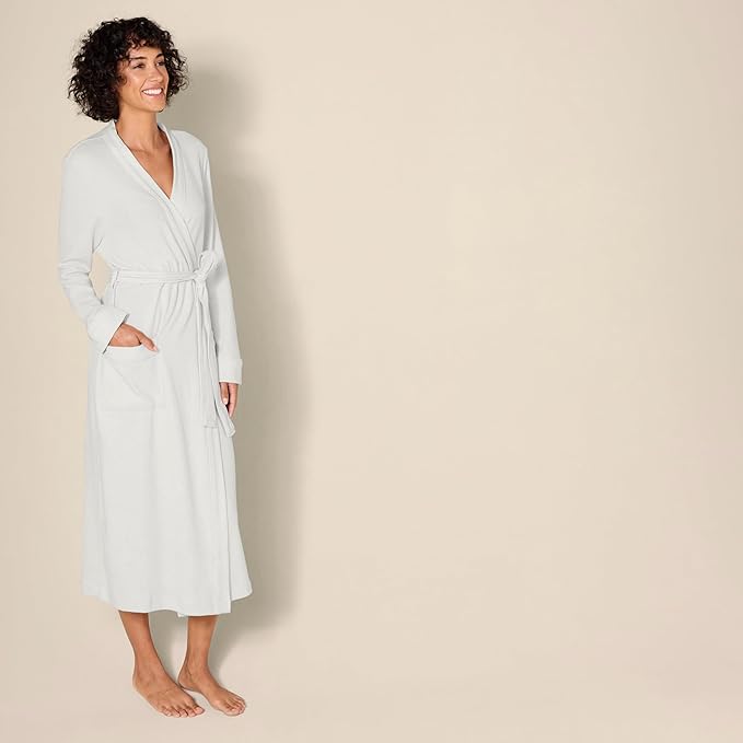 Amazon Essentials Women's Lightweight Waffle Full-Length Bath Robe with Pockets (Available in Plus Size)