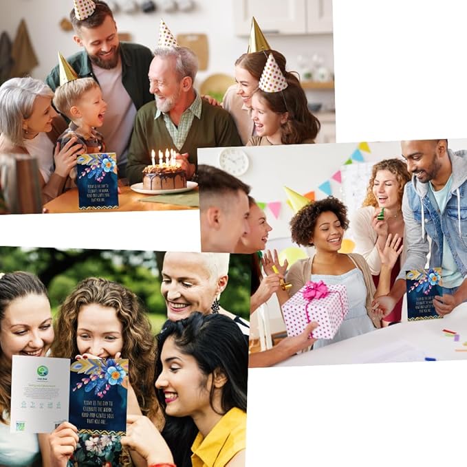 Tree-Free Greetings - Birthday Cards - Artful Designs - 2 Cards + Matching Envelopes - Made in USA - 100% Recycled Paper - 5 x 7 - Warm Kind Gentle (GT65336)