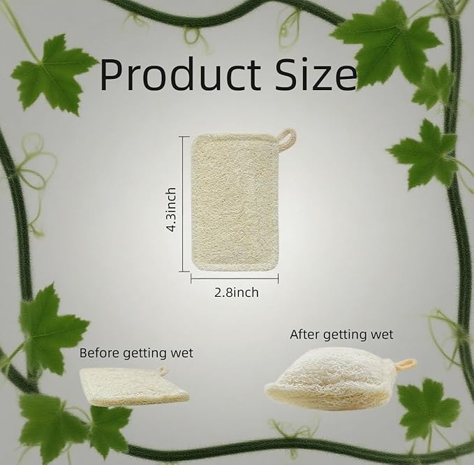 4 Pack Natural Loofah Sponges: Biodegradable & Eco-Friendly for Kitchen Dishes