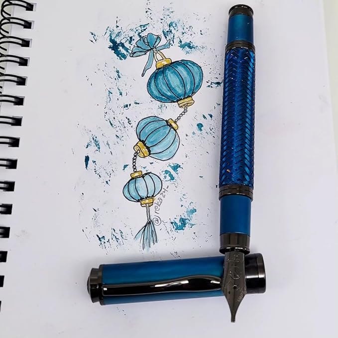 Monteverde Innova Formula M Fountain Pen, Blue - Fine Nib, Durable PVD Coating, Refillable, JoWo Stainless Steel Nib, Premium Gift Box