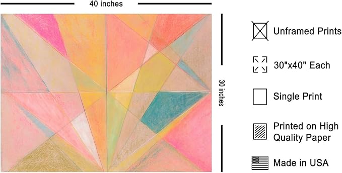 Monem Art Colorful Geometric Abstract Painting Print - Pastel Art Deco Style Art Poster - Wall Decor for Living Room, Bedroom or Office - 30x40 Unframed Wall Art by Renee Stramel