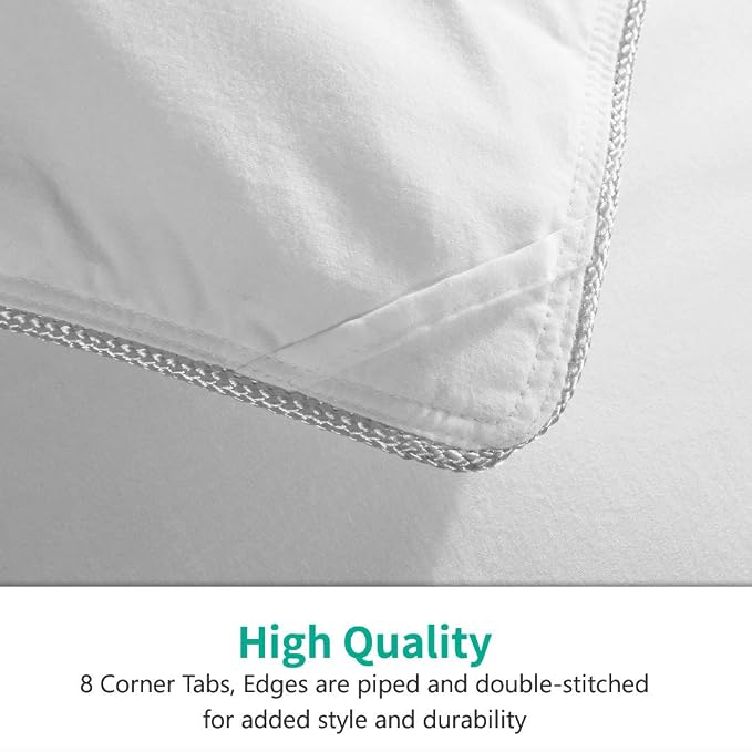 APSMILE Luxurious Queen Size Down Feather Fibers Comforter, Ultra-Soft All Season Duvet Insert, Fluffy Hotel Collection Down Feather Fibers Comforter with 8 Ties(90x90, White)