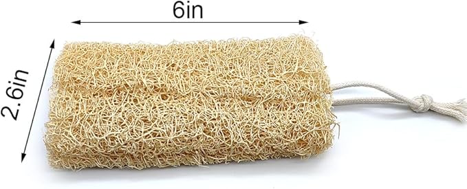 Zooshine 4PCS 6" Natural Loofah Sponge Organic Shower Loofah for Exfoliating & Smooth Skin, Loofahs for Bathing for Men & Women