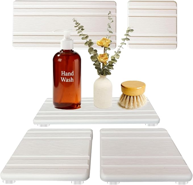 3PCS Water Absorbing Stone Tray, Quick Drying Diatomite Stone Sink Tray, Water Absorbent Diatomite Coasters for Kitchen Sink, Bathroom Counter Hand Soap Dish Toothbrush Holders