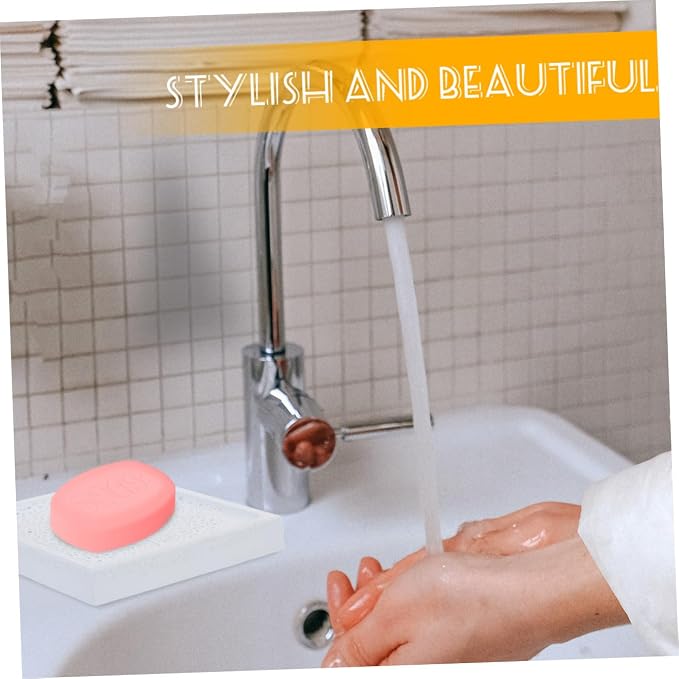 UKCOCO Diatomite Soap Dish Tray Natural Water Absorbent Soap Holder for Bathroom Easy to Clean and Maintain