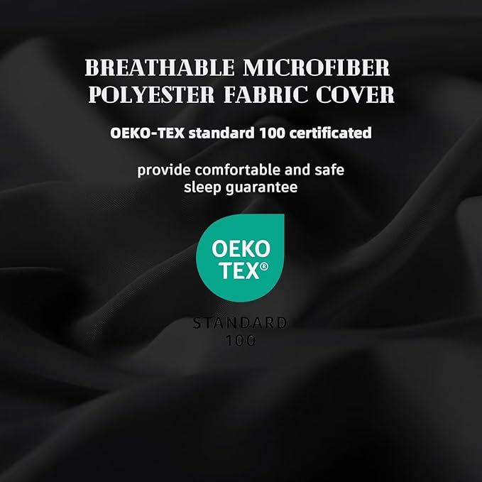 DOWNCOOL Comforters Full Size, Duvet Insert,Black All Season Duvet, Lightweight Quilt, Down Alternative Hotel Comforter with Corner Tabs (Black, Full 82x86 Inches)
