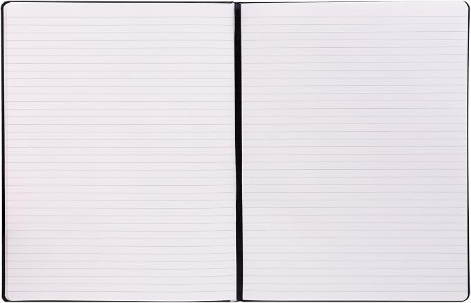 Pukka Pad Soft Cover Letter Size Notebook – Vegan Leather Journal with 192 Pages, 96 Sheets of 80GSM Ivory Paper, College Ruled without Margins – 8.5 x 11in, Black