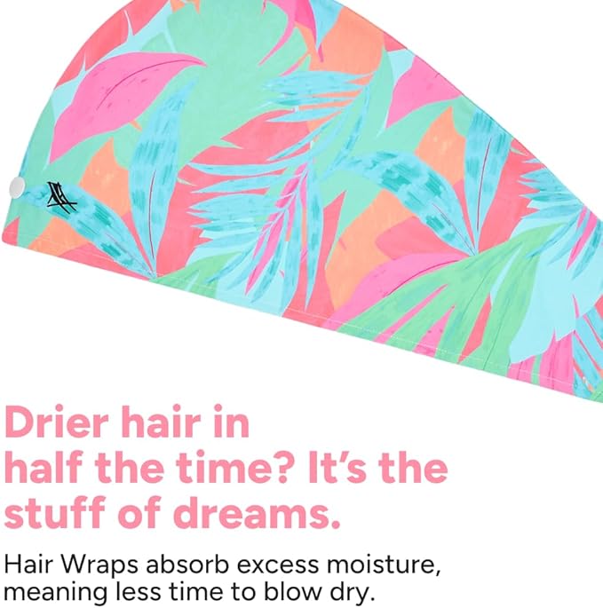 Dock & Bay Turban Hair Towel - for Home & the Beach - Super Absorbent, Quick Dry - Hot Tropics, One Size