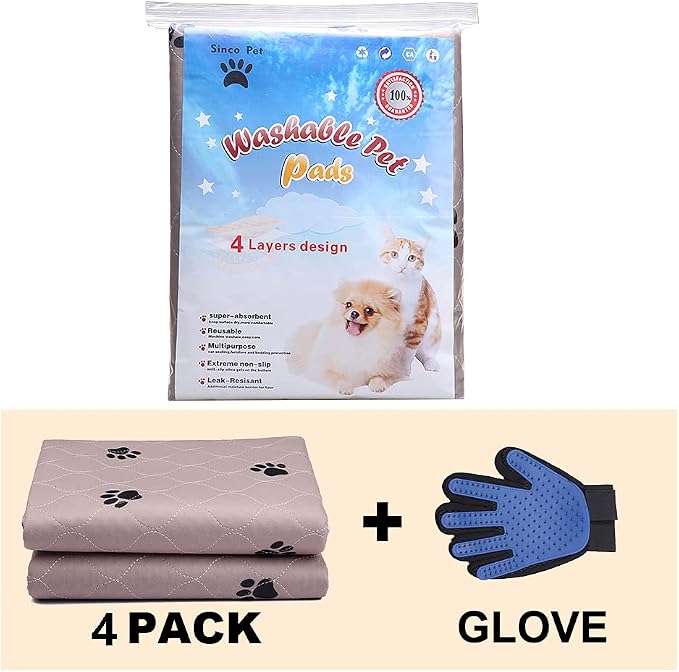 Washable Puppy Pads - Reusable, Super Absorbing, Waterproof Dog Pee Pads for Dog Bed Mat
