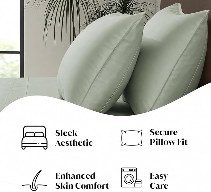 King Envelope Pillowcase Set | 100% Viscose | Organically Grown | Ultra Soft | Cooling | 2pcs [Willow]