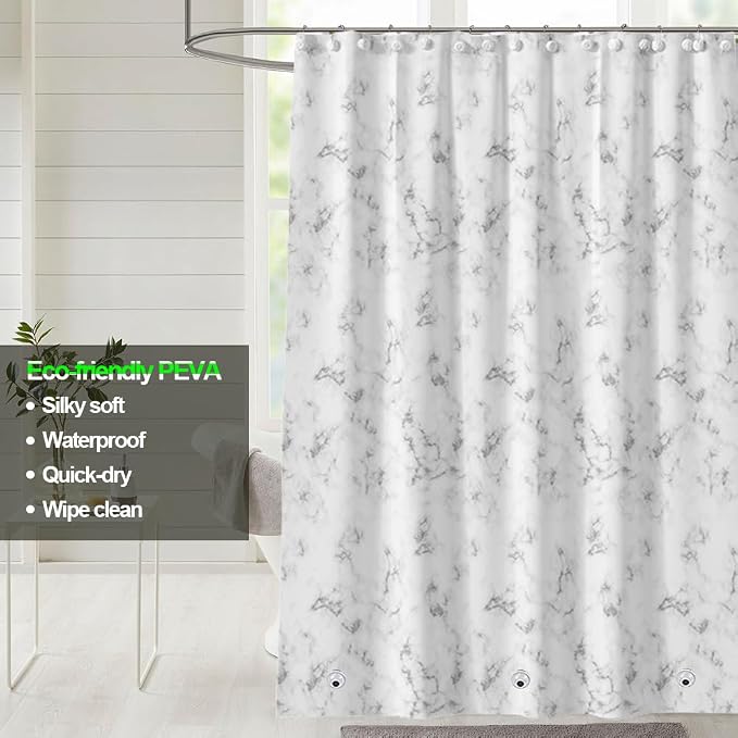 Plastic Shower Liner - Premium PEVA 4G Shower Curtain Liner with Rustproof Grommets and 3 Weighted Magnets, Waterproof Shower Curtains for Bathroom (Cloud Pattern)