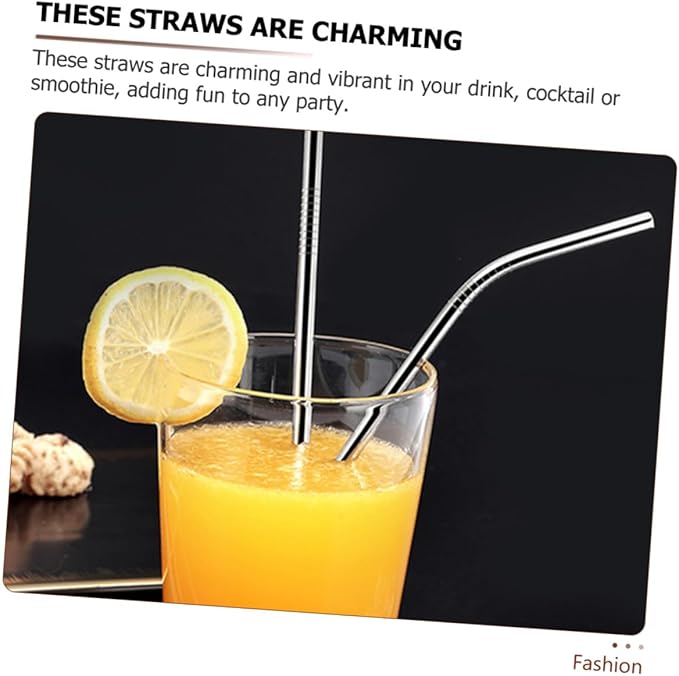 Zerodeko Reusable Stainless Steel Straws Set with Straw Cleaner Brush 24pcs for Tumblers Coffee Tea Party Drinks Sturdy Eco-friendly