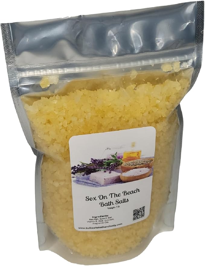 Bath Salts | 1lb Bag (16oz.) | Choose Your Scent | Epsom Salt | Sea Salt| Bathing | Body Care | Beauty | Relaxation | Spa | Pedicure | Manicure | Soak (Sex On The Beach)
