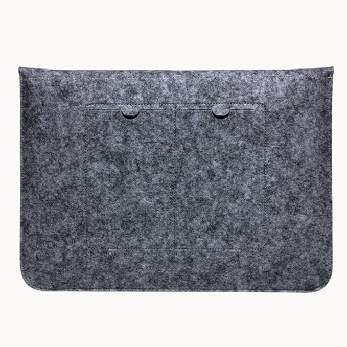 Felt Laptop Bag Laptop Sleeve Tablet Case Ultra Slim Business Carrying Case Protective Bag, Slim Envelope Compatible with Apple MacBook, Acer Dell HP Microsoft Notebook (Dark Gray, 13-inch)