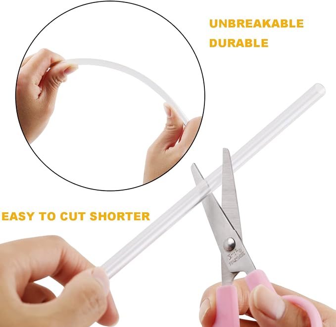 15 Pieces 11 Inch Clear Reusable Plastic Replacement Drinking Straws, Fit for 24 oz 32oz 40oz Mason Jars, Tumblers, Extra Long Unbreakable Drinking Straws with Cleaning Brush, BPA Free