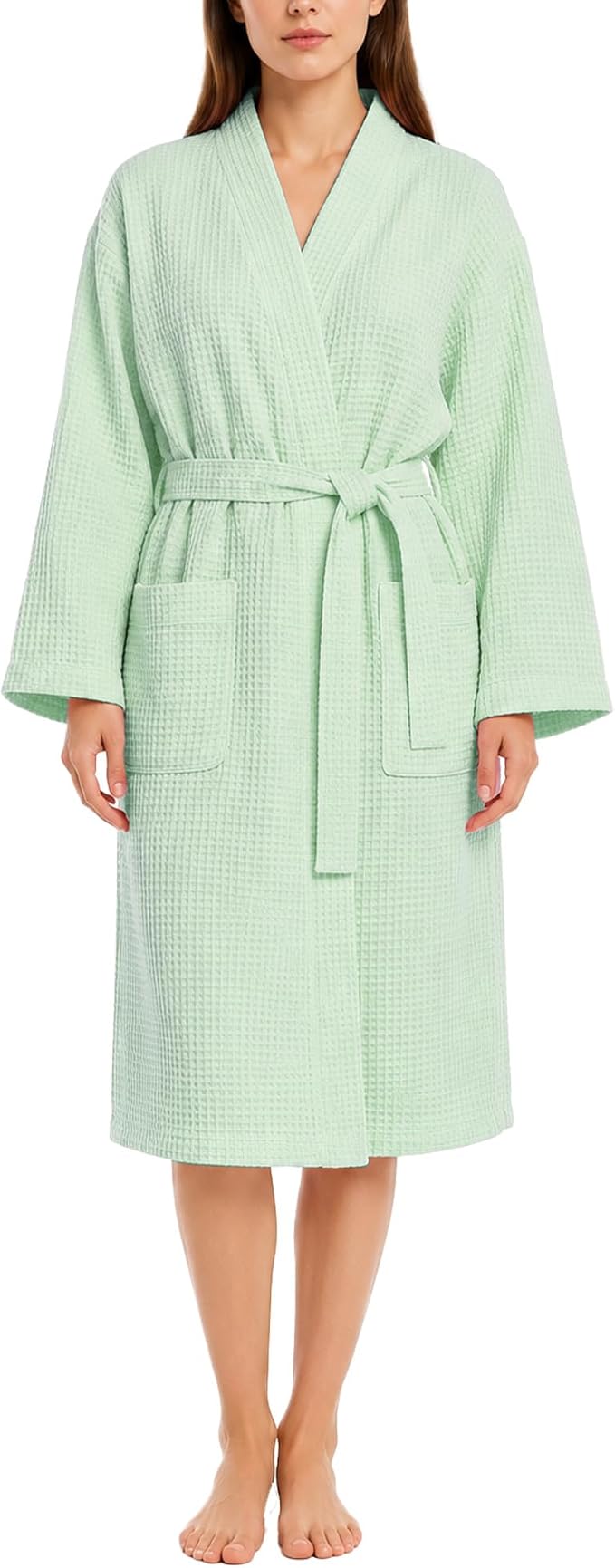 Lightweight Waffle Robe - Soft Cotton Bathrobe Spa Bathrobe for Daily Wear Home & Hotel