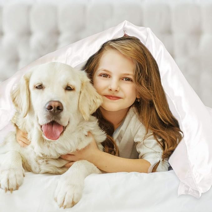 All Season Hypoallergenic Luxurious Down Alternative Cotton Comforter, Ultra-Soft 750 Fill-Power Queen Size Measures 88" x 92", White