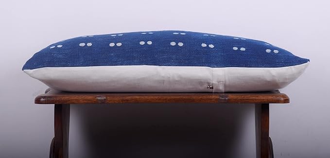 Trade Star Cushion Cases Decorative Spring Cushion Cover for Sofa 100% Cotton Throw Pillow Cover for Living Room Modern Farmhouse Accent Pillow Cases (Indigo Blossom 12X24 INCHES)