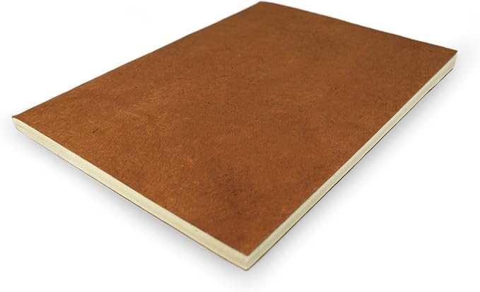 Nepali Companion 8.5x11 inch Notebook with Handmade Paper and Vegetable-Dyed Softcover, Vintage Composition Notebook for Office, School, and Home, Handcrafted in Nepal (Large, Terra Cotta)