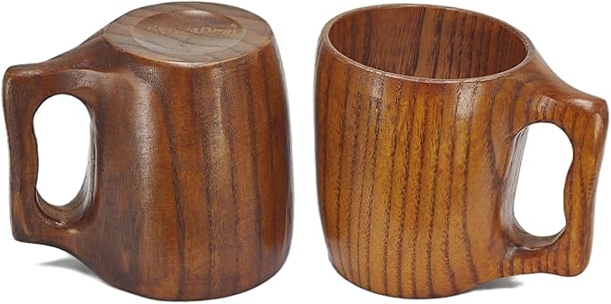 Handmade Wooden Cups, Mugs, Coffee Cups, Practical and Versatile, 9.3 ounces Suitable for Holding Wine, Juice, Tea, Milk, Latte, etc.