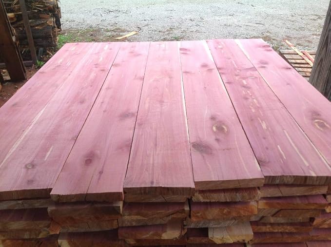 Woodchucks Wood 3/4 Inch x 2 Inch x 16 Inch Solid Red Aromatic Cedar Hardwood Lumber as Cutting Board Wood (10 Pack)