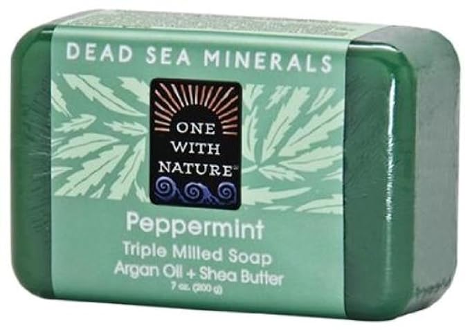 One With Nature Peppermint Dead Sea Mineral Soap, 7 Ounce Bar