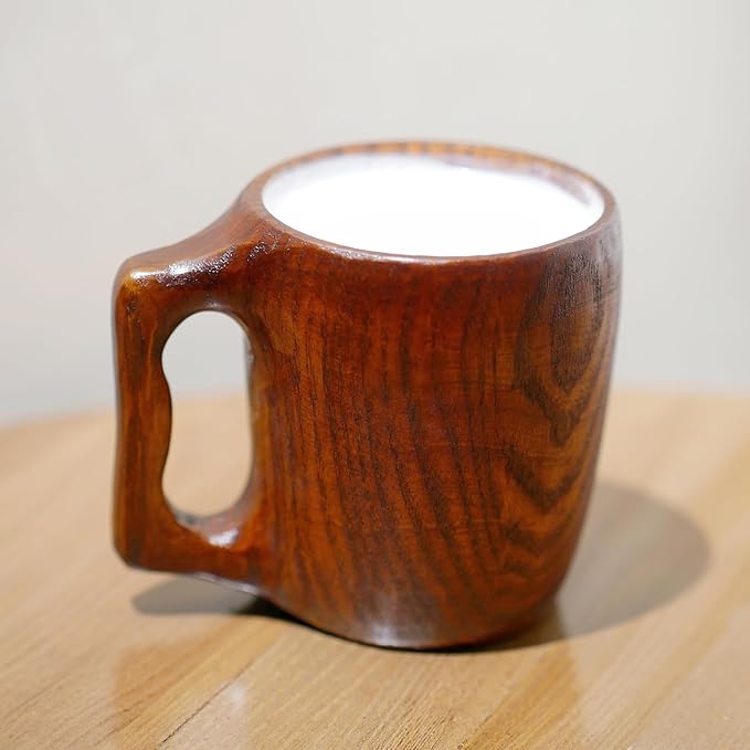 Handmade Wooden Cups, Mugs, Coffee Cups, Practical and Versatile, 9.3 ounces Suitable for Holding Wine, Juice, Tea, Milk, Latte, etc.