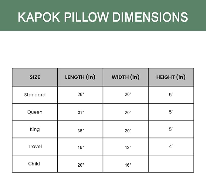 ORGANIC TEXTILES 100% Natural Kapok Pillow for Sleeping with Organic Cotton Cover, (Queen Size), GOTS Certified, Adjustable Loft, Cooling and Breathable, Easy Care, Back, Side, and Stomach Sleeper