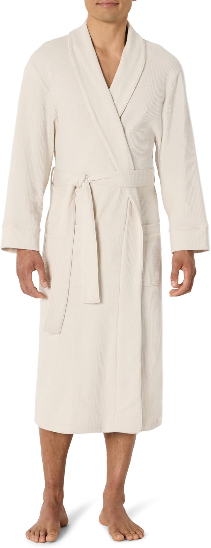 Amazon Essentials Men's Lightweight Cotton Waffle Bathrobe (Available in Big & Tall)