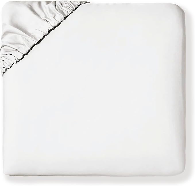 MakeMake Organics Organic Queen Fitted Sheet Set GOTS Certified Organic Cotton Fitted Sheet with 2 Pillowcase Ultra Soft Non Toxic Breathable Hypoallergenic Colorful Neutral (Queen, Solid Ivory)