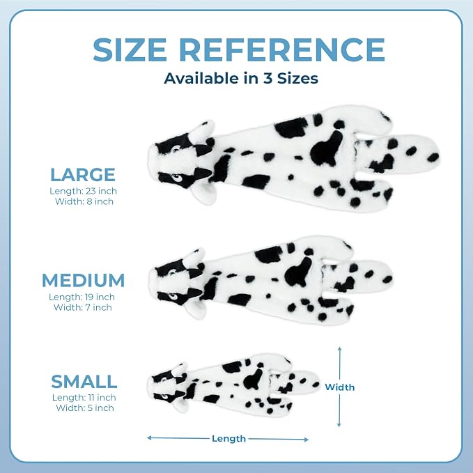 Best Pet Supplies Squeaky Dog Toys with Soft Durable Fabric for Small, Medium and Large Pets Interactive Toy for Indoor Play, Supports Active Biting and Play - Cow, Large