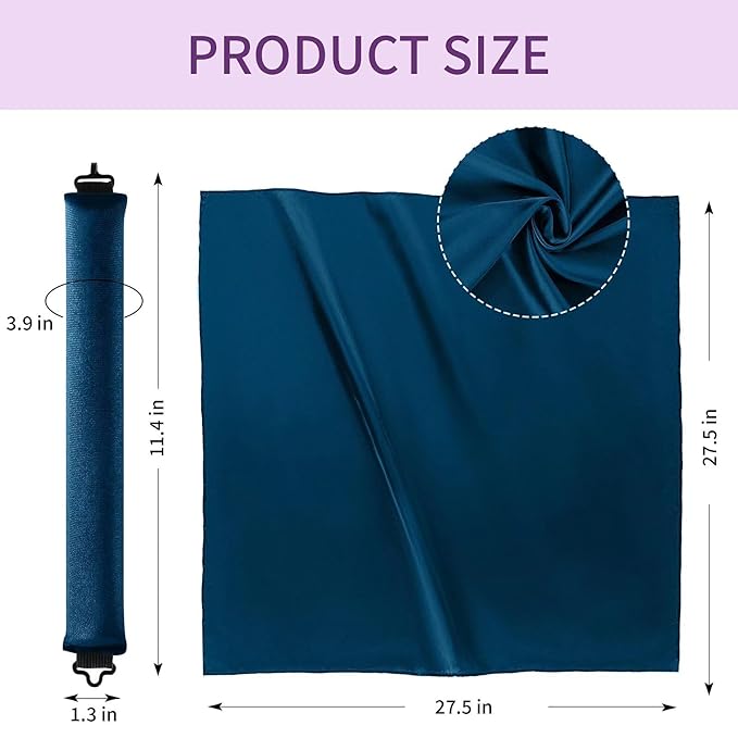 Heatless Curls Overnight Hair Curlers - 4 Pcs No-Heat Curling Rod to Sleep In,Velvet Hair Rollers with Satin Wrap