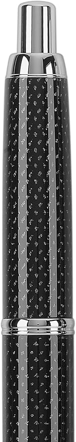 PILOT Vanishing Point Collection Refillable & Retractable Fountain Pen, Black Carbonesque Barrel with Rhodium Accents, Blue Ink, Broad Nib (60346)