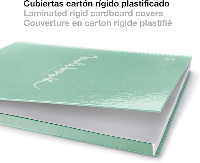 Miquelrius - A5 Notebook, Hard Cover Notebook, 4 Colors of Stripes, 120 Squared Sheets, 70 g/m² microperforated Paper with 2 Holes for 2 Rings, Blue Color, Constellation Design