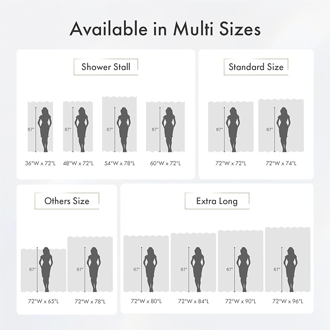 Amazer White Shower Curtain Liner 72x74 Inches, Fabric Shower Liner Cloth with Weighted Stones, Washable Shower Curtain and Liner 2-in-1, 120G Heavy Duty, 12 Grommet Holes