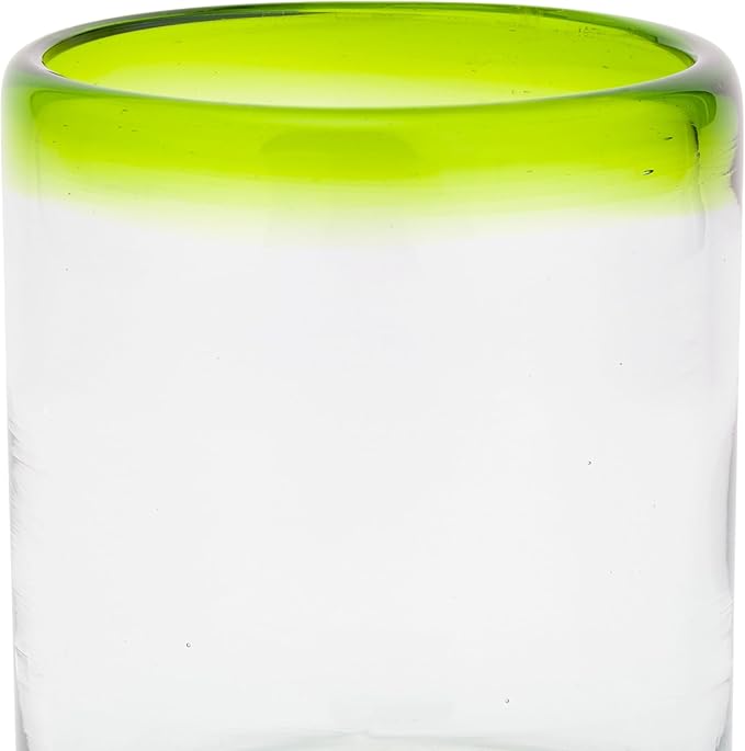 10 Strawberry Street Lime Rim Mexican Glassware, DOF, Set of 4
