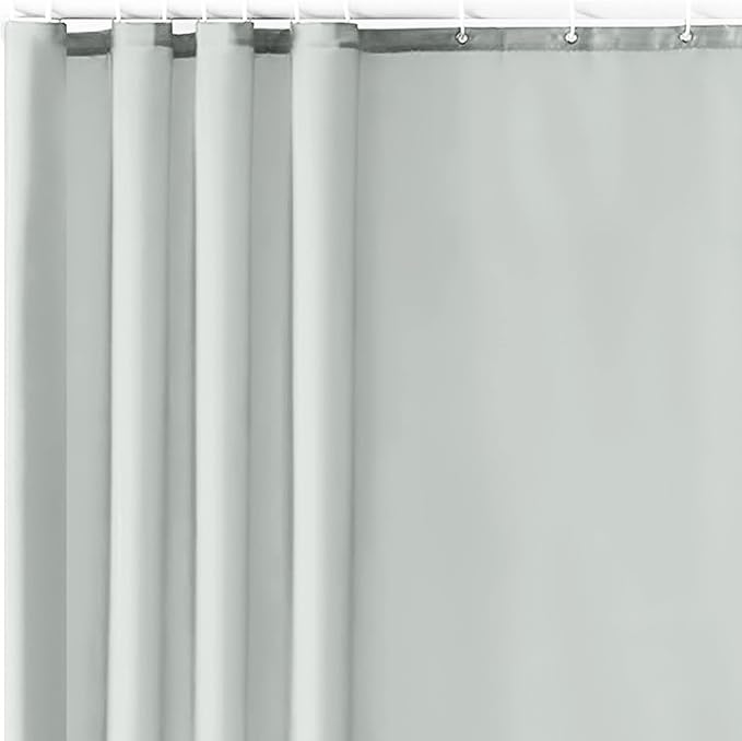 Soft Non-Toxic PEVA Shower Curtain Liner for Bathroom Showers and Bathtubs: Magnets, Metal Grommets, Eco-Friendly, Odor Free, Standard Size 72" Length (Silver Gray)