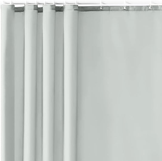Soft Non-Toxic PEVA Shower Curtain Liner for Bathroom Showers and Bathtubs: Magnets, Metal Grommets, Eco-Friendly, Odor Free, Standard Size 72" Length (Silver Gray)