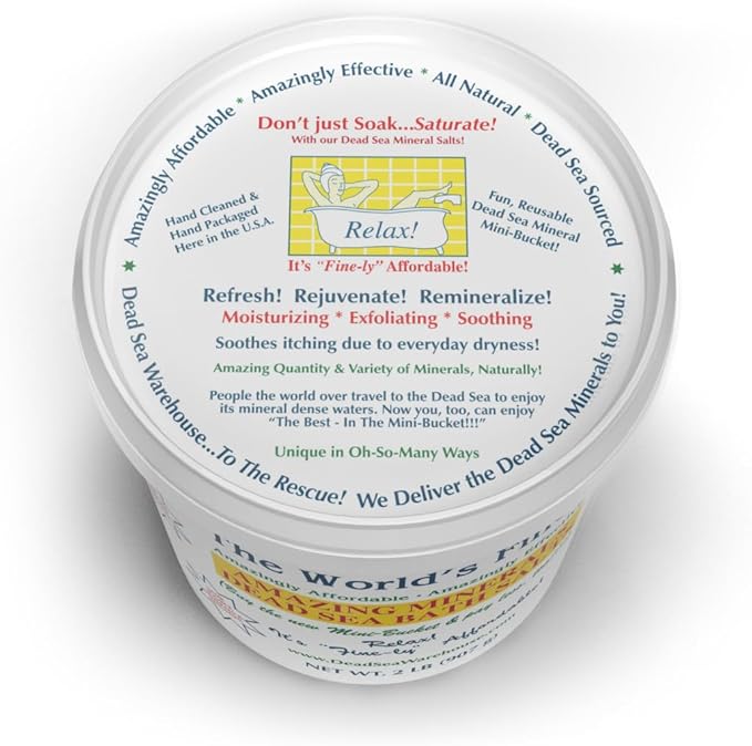 Dead Sea Warehouse – 100% Dead Sea Mineral Bath Salts – Great for Soothing Muscles Aches, Relaxation, Alleviate Skin Issues - Unscented - 2lbs (Pack of 1)