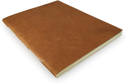 Nepali Companion 8.5x11 inch Notebook with Handmade Paper and Vegetable-Dyed Softcover, Vintage Composition Notebook for Office, School, and Home, Handcrafted in Nepal (Large, Terra Cotta)