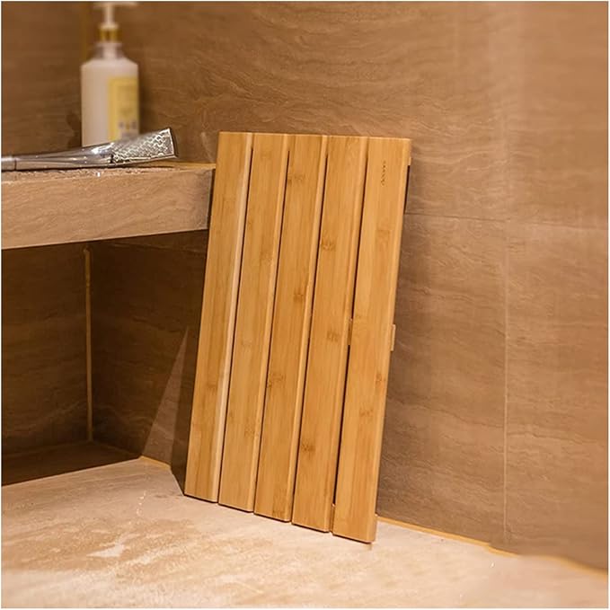 Bamboo Bath Mat,Natural Wooden Shower Mat,Natural Cypress Anti-Slip Bathroom Wood Floor Rug for Spa, Bath Tub, Kitchen Toilet, Sauna and Doorsteps Comes,Customizable,50x80cm/20x31in