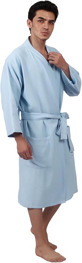 Women's Waffle Bathrobe – 100% Cotton, Lightweight & Absorbent, Spa Robe, Hotel & Lounge Robe