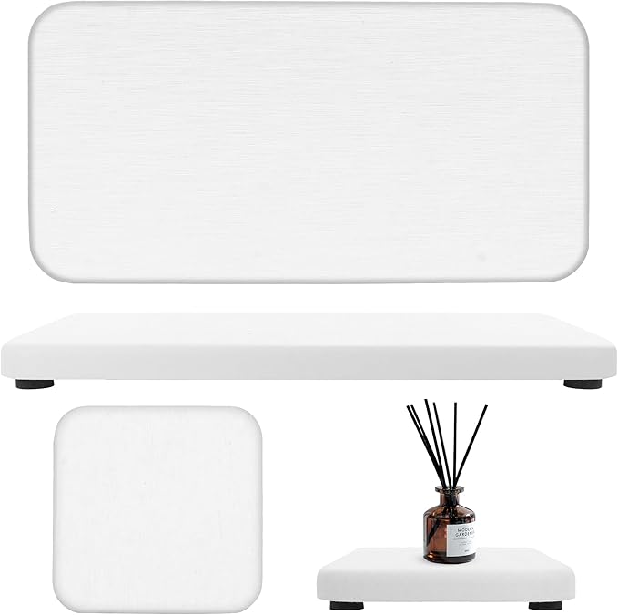 4PCS Stone Drying Dish, Water Absorbing Tray for Sink, Fast Drying Diatomite Sink Tray, Stone Soap Dish Kitchen Counter